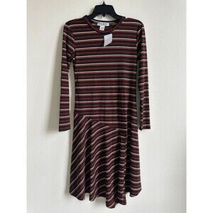 COTTON EMPORIUM long sleeve striped dress olive size M
